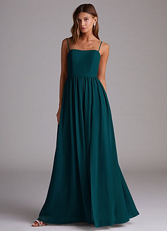 Azazie Calianna Bridesmaid Dresses Pine A-Line Off the Shoulder Chiffon Convertible Dress image4