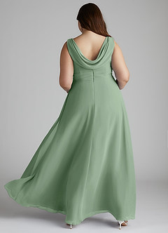 Azazie Karina Bridesmaid Dresses Matcha A-Line Pleated Chiffon Dress image9