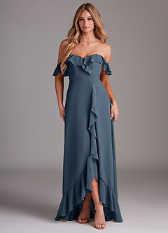 Azazie Lyra Bridesmaid Dresses Neptune A-Line Chiffon Convertible Dress image1