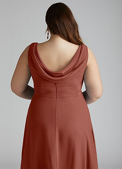 Azazie Karina Bridesmaid Dresses Auburn A-Line Pleated Chiffon Dress image10