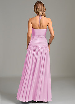 Azazie Vashti Bridesmaid Dresses Candy Pink A-Line Chiffon Dress image2