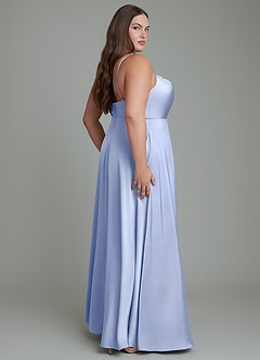 Azazie Sarella Brautjungfernkleider A-Linie Plissee Stretch-Satin Kleid Eis image7