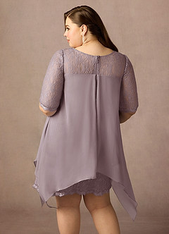 Azazie Flo Mother of the Bride Dresses Dusk A-Line Lace Chiffon Dress image8