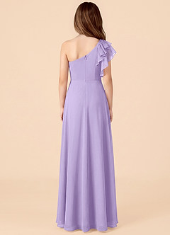 Azazie Arabella Junior Robe Trapèze en Mousseline de soie Rayé Lilas image2