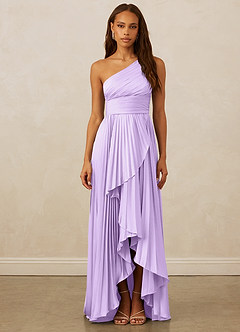 Christian Siriano Bridal for Azazie 1008 Bridesmaid Dresses Lilac A-Line One Shoulder Stretch Satin Dress image1