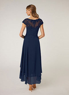 Azazie Shonda Mother of the Bride Dresses Dark Navy Lace Chiffon Dress image2