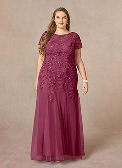 Azazie Laurie Mother of the Bride Dresses Mulberry Mermaid Scoop Sequins Tulle Dress image8