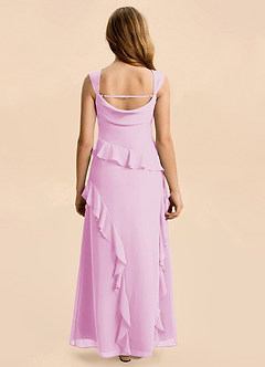 Azazie Sloane Junior Vestido Rosa Caramelo de Gasa de Corte en A con Escote corazón image2