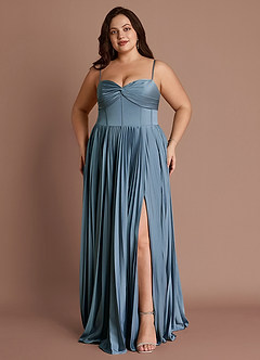 Tyla Powder Blue Pleated Maxi Dress image1