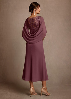 Azazie Forums Mother of the Bride Dresses Sangria A-Line Lace Dress image2