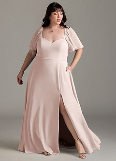 Azazie Chloe Bridesmaid Dresses Rose Petal A-Line Sweetheart Neckline Chiffon Dress image9