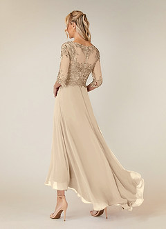 Azazie Monza Abiti per la Madre della Sposa Abito A-Line in Chiffon Pizzo Champagne image4