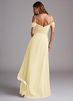 Azazie Marley 신부 들러리 드레스 A라인 오프 더 숄더 쉬폰 바닥 길이 드레스 image2