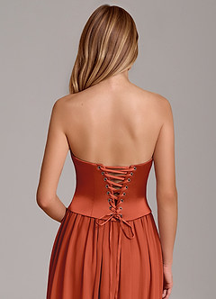 Azazie Cadence Suknie dla druhen Linia A Gorset Satyna elastyczna Do ziemi Sukienka image6