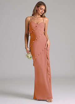 Azazie Nancie Bridesmaid Dresses MAI TAI Mermaid Ruched Chiffon Dress image5
