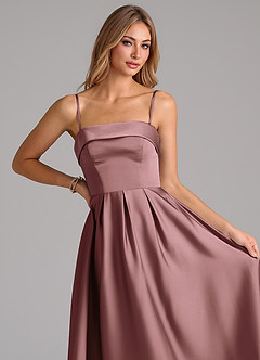 Azazie Lucienne Bridesmaid Dresses Vintage Mauve A-Line Strapless Stretch Satin Convertible Dress image2