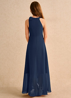 Azazie Boop Girls Formal Abiti da Ragazza di Fiori Abito A-Line in Chiffon Fiocco Marino Scuro image2