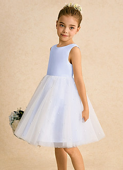 Azazie Esme Flower Girl Dresses Lavender Ball-Gown Bow Tulle Dress image4