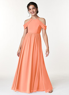 Azazie Seneca Junior Sunset A-Line Off the Shoulder Chiffon Dress image3
