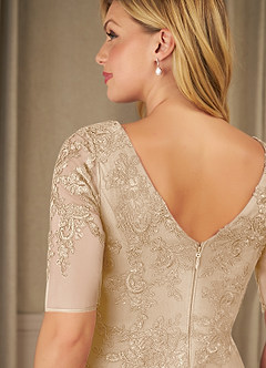 Azazie Ivanna Mother of the Bride Dresses Champagne Mermaid Lace Dress image6