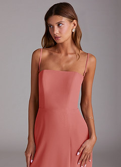 Azazie Wren 신부 들러리 드레스 A라인 사이드 슬릿 쉬폰 바닥 길이 드레스 image6