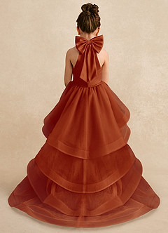Azazie Bev Flower Girl Dresses Paprika A-Line Convertible Tulle Dress image1