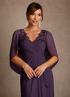 Azazie Forums Mère de la mariée Robes Robe Trapèze en Dentelle Prune image4