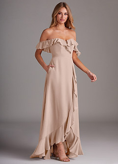 Azazie Lyra Bridesmaid Dresses English Rose A-Line Chiffon Convertible Dress image6