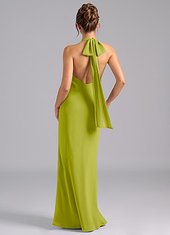 Azazie Velli Bridesmaid Dresses Lemongrass Mermaid High Neck Chiffon Dress image2