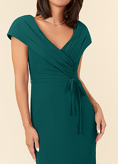 Azazie Bailora Mother of the Bride Dresses Peacock Mermaid Ruched Chiffon Dress image4