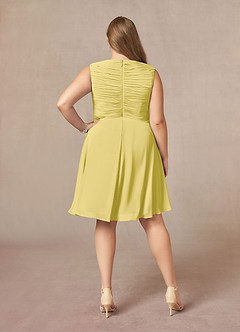 Azazie Theron 신부의 어머니 드레스 A라인 주름진 쉬폰 무릎 길이 드레스 image7