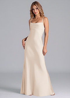 Azazie Seema Bridesmaid Dresses White Alabaster Mermaid Corset Stretch Satin Dress image3