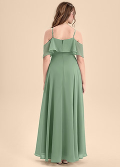 Azazie Tessabelle Junior Matcha A-Line Off the Shoulder Chiffon Dress image2