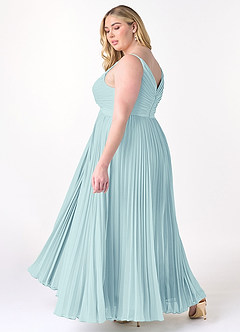 Azazie Raychelle Bridesmaid Dresses Sea Glass A-Line V-Neck Chiffon Dress image10