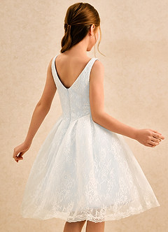 Azazie Cubbie Girls Formal Flower Girl Dresses White A-Line Lace Dress image2