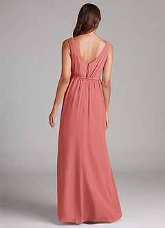 Azazie Tanicia Bridesmaid Dresses Antique Rose A-Line Pleated Chiffon Dress image7