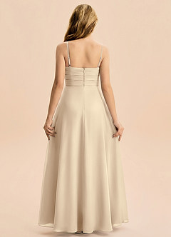 Azazie Rory Junior Champagne A-Line Pleated Chiffon Dress image2