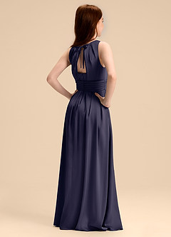 Azazie Bibiane Junior Stormy A-Line Pleated Stretch Satin Dress image7