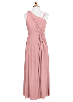 Azazie Brooke Junior Dusty Rose A-Line Pleated Mesh Dress image5