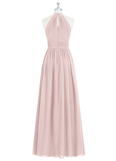 Azazie Cherish Bridesmaid Dresses Blushing Pink A-Line Pleated Chiffon Dress image7