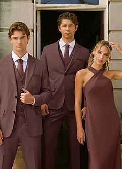 front Ethan Espresso Refined Weave Suit