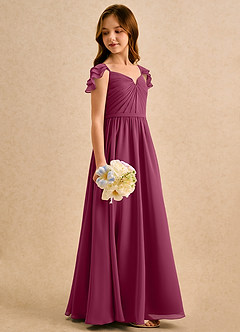 Azazie Meimei Girls Formal Flower Girl Klänningar Klä A-Line i Chiffong Plisserad image4