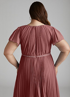 Azazie Kara Modest Bridesmaid Dresses A-Line Pleated Chiffon Floor-Length Dress image13
