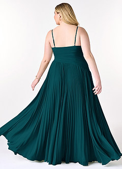 Azazie Vini Bridesmaid Dresses Pine A-Line V-Neck Pleated Chiffon Dress image9