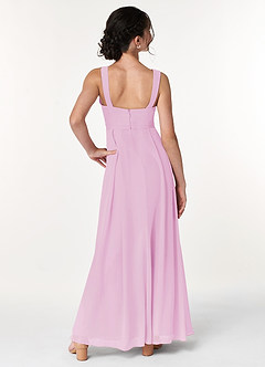 Azazie Simoan Junior Vestido de Rosa Caramelo de Gasa de Corte En A con Escote de Corazón image2