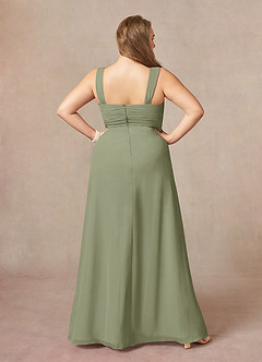 Azazie Weisz Mother of the Bride Dresses Pistachio A-Line Square Neckline Pleated Chiffon Dress image12