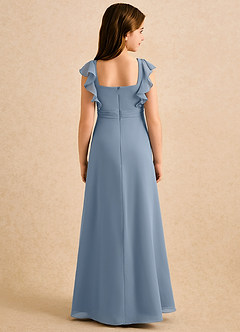 Azazie Soso Girls Formal Blomsterpigekjoler A-Line Plisseret Chiffon Gulv-længde Kjole image2
