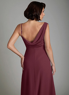 Azazie True Bridesmaid Dresses Cabernet A-Line Pleated Chiffon Dress image4