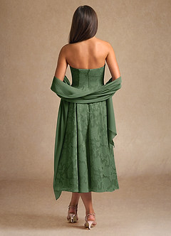 Azazie Lorain Kleider für die Brautmutter A-Linie Plissee Blumen-Burnout Kleid Eukalyptus image3