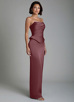 Azazie Harlow Bridesmaid Dresses Sangria Sheath Corset Stretch Satin Dress image6